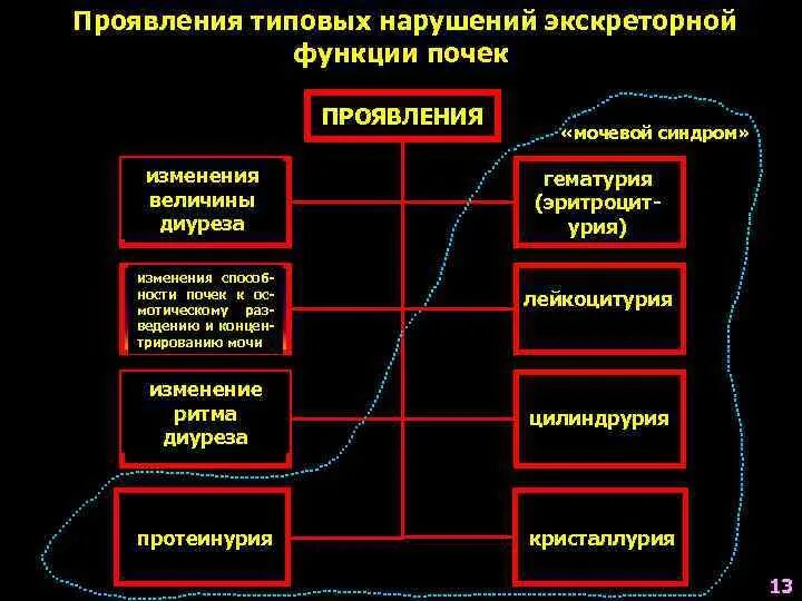 Проявление расстройств функции почек. Проявления нарушений функции почек. Нарушение экскреторной функции. Типовые нарушения выделительной функции почек. Проявить нарушение