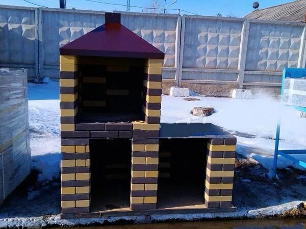 Pizza oven and grill combination in outdoor kitchen Brick grill, Brick oven outd