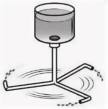 В сосуде с водой сделали 3 отверстия. Сосуд с водой соединенный с одинаково изогнутыми. Сегнерово колесо реактивное движение. Вращение сегнерова колеса. Уровень воды в сообщающихся сосудах.
