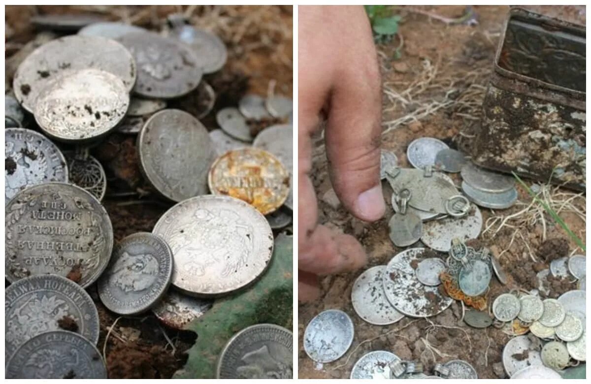 Старинный клад. Находки монет. Клады в заброшенных домах. Зарытый клад.