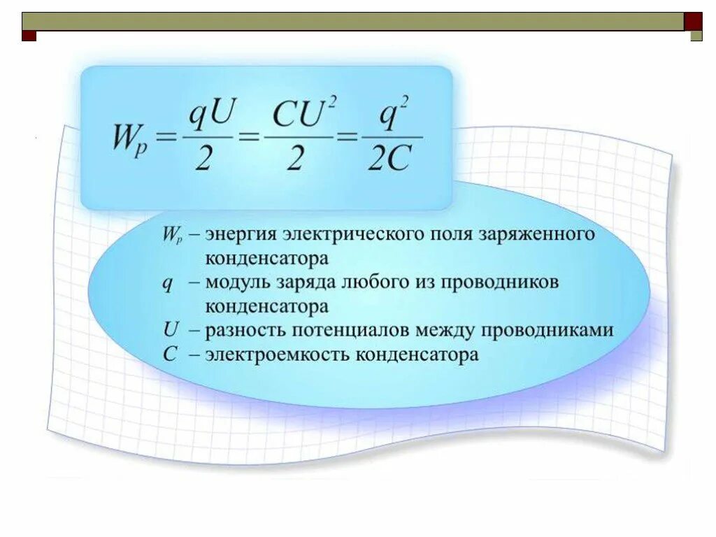 Энергия электрического поля плоского конденсатора. Формула энергии электрического поля заряженного конденсатора. Формула для расчета энергии заряженного конденсатора. Напряженность электрического поля внутри конденсатора формула. Энергия заряженного конденсатора энергии электрического поля.