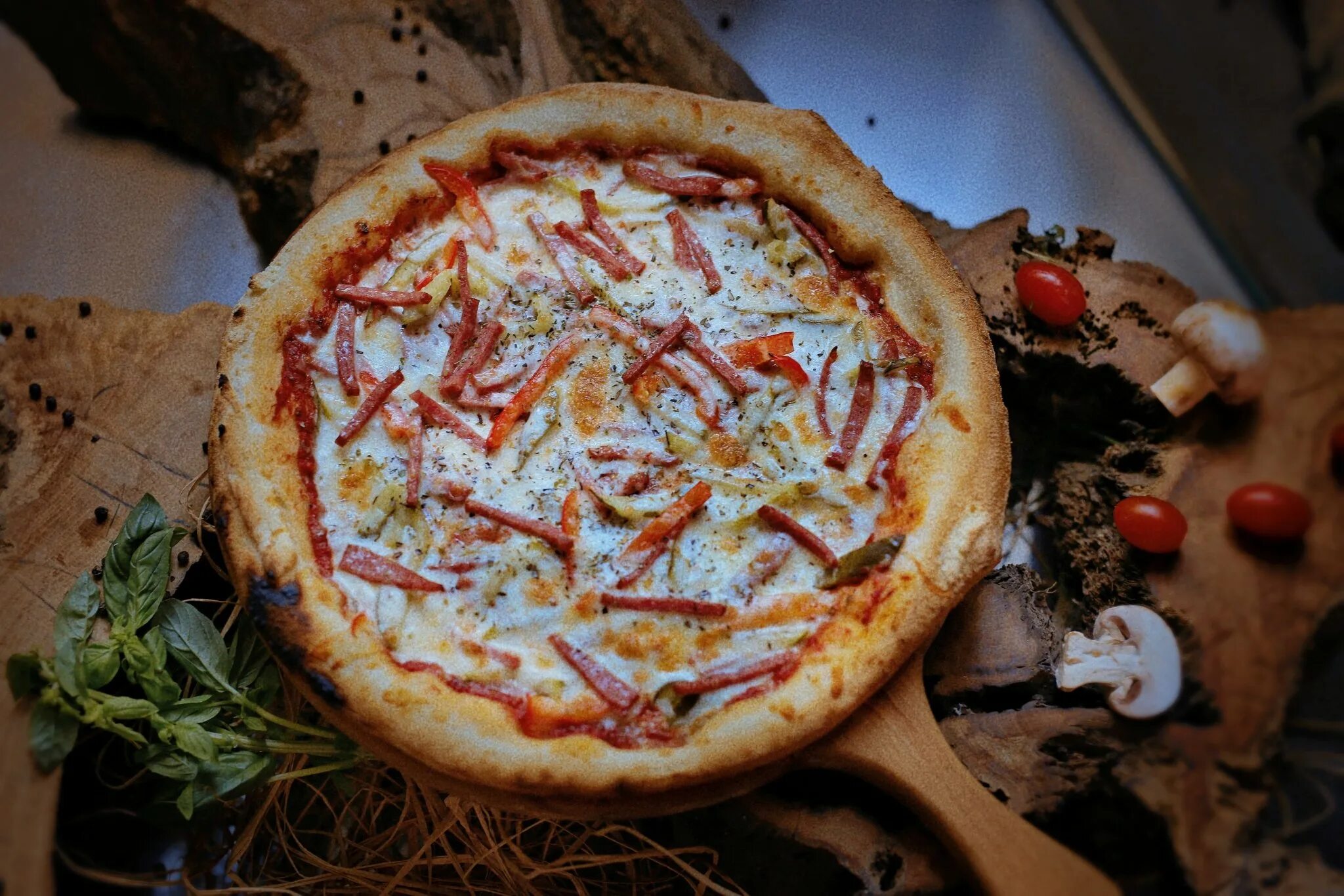 Школьная пицца с курицей и грибами. Дети будут просить положить её в портфель - 