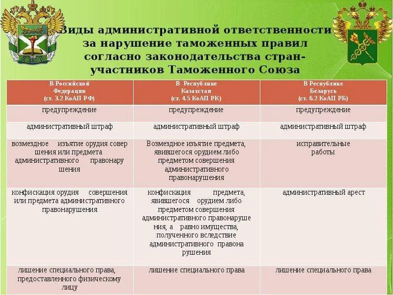 Правонарушений относящихся к области административного. Ответственность за нарушение таможенных правил. Ответственность за нарушение таможенного законодательства. Виды административной ответственности. Административная ответственность виды правонарушений.