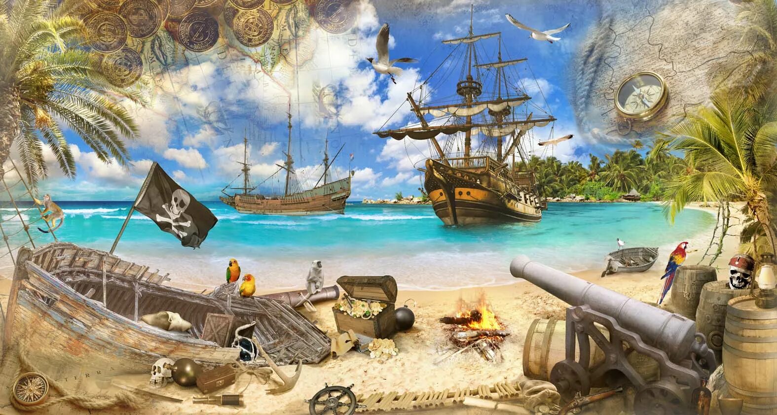 Пиратская тематика. Пиратская тема. Пиратский корабль. Остров пиратов. Приключенческая тематика