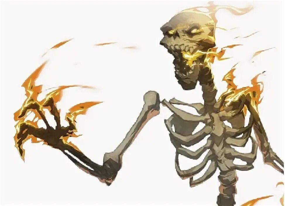 Кости сгорают. Огненный скелет.