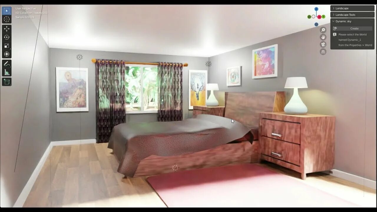 Room tutorial. 3d room blender. photorealistic blender bird.