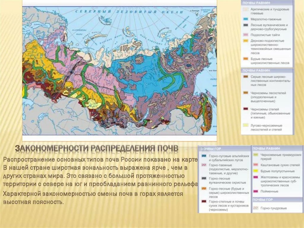Распределение почв россии
