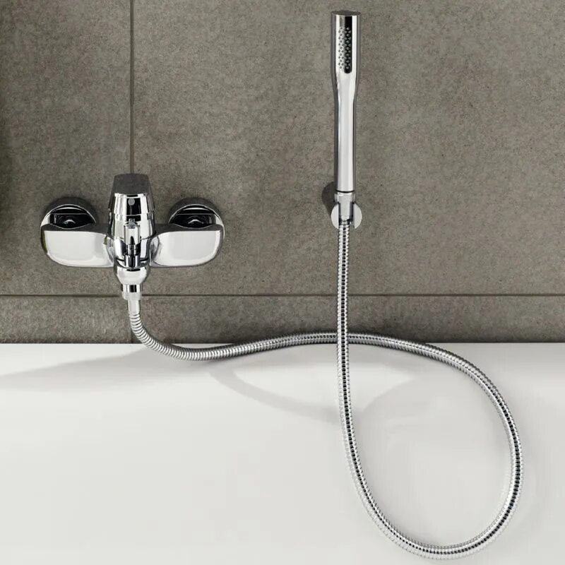 Смеситель для ванны Grohe Eurosmart Cosmopolitan с душевым гарнитуром, хром 32832000. Смеситель для ванны Grohe Eurosmart Cosmopolitan, хром (32831000). Смеситель для душа Грое Евросмарт. Смеситель для ванн и душа Грое. Смеситель для ванной без излива