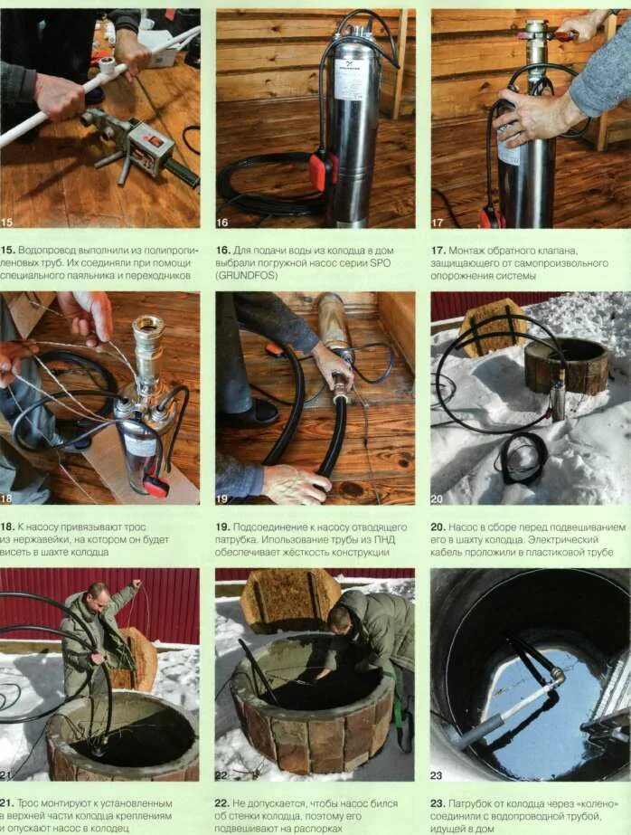 Какой насос использовать для колодца. Крепление вибрационного насоса в колодце. погружной насос umbra c70 монтаж в колодец.