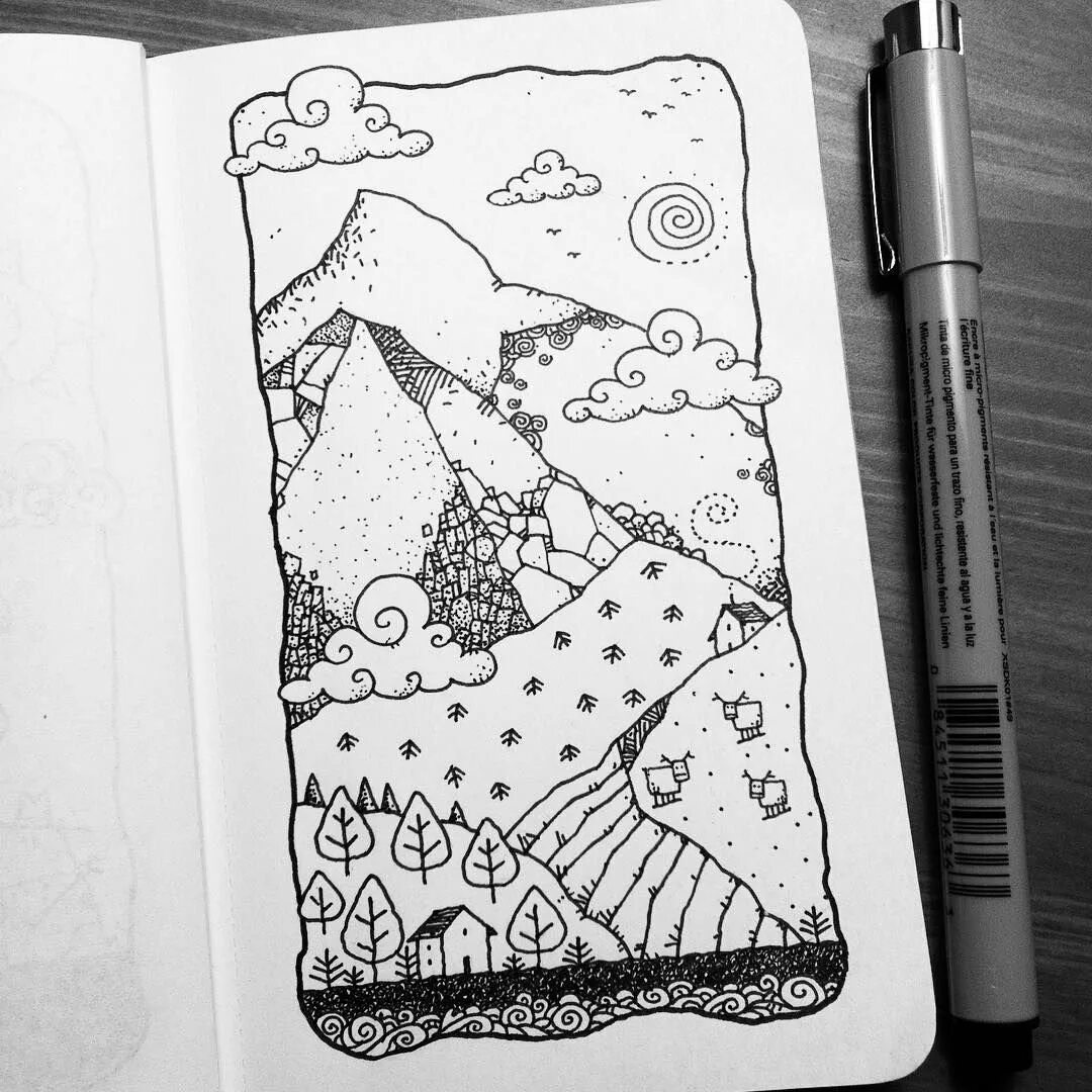 Скетчбуки в черно белом стиле. Черно белые скетчбуки. Сумасшедшие идеи для рисования. Габриэль пикколо. Скетчбук гелевой ручкой.