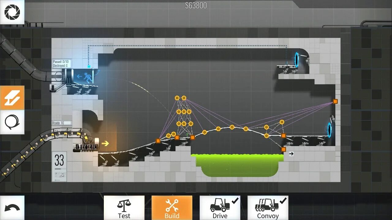 Уровень портала игры. Bridge Constructor Portal 30 уровень. BC портал 30 уровней. BC Portal 4 уровень. Bridge Constructor Portal.