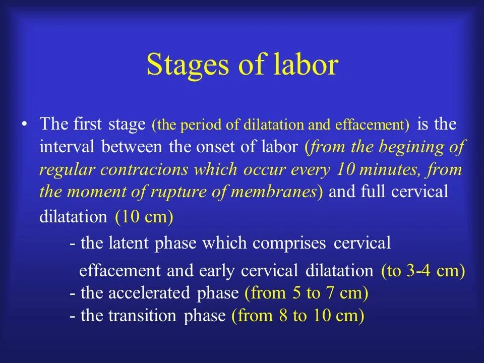 Labor & Clinical Stages of Labor.