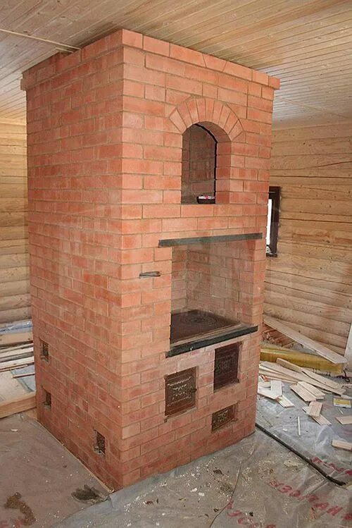 Печь-камин голландка из кирпича. Печь с варочной поверхностью. Мангал с духовкой из кирпича. Отопительная печь с варочной плитой. 5 кирпича отопительная варочная.