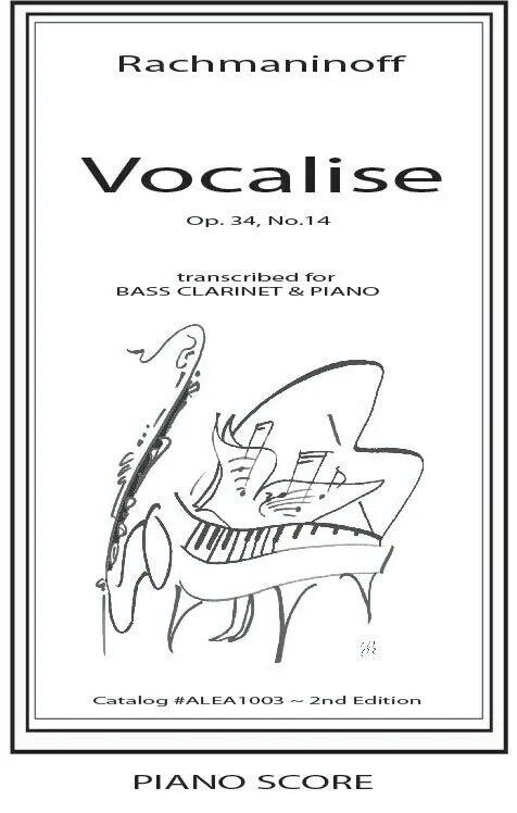 Rachmaninoff. Op. 34, No.14Vocalise Violin, Piano A minor classical sheet music