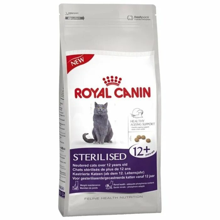 Сухой корм Роял Канин 12+ для пожилых кошек. Роял Канин для стерилизованных 12+. Роял Канин для кастрированных кошек. Royal Canin ageing Sterilised 12+.
