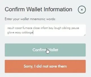 Confirm in wallet