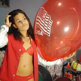 Girl pop balloons