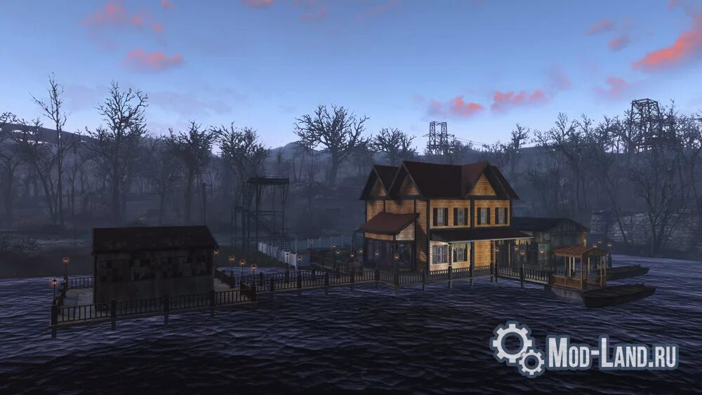 Стены вокруг поселения fallout 4. Фоллаут 4 лодочный домик таффингтона застройка. Фоллаут 4 санкчуари город. Fallout 4 ванильные здания. Сэнкчуари fallout 4.