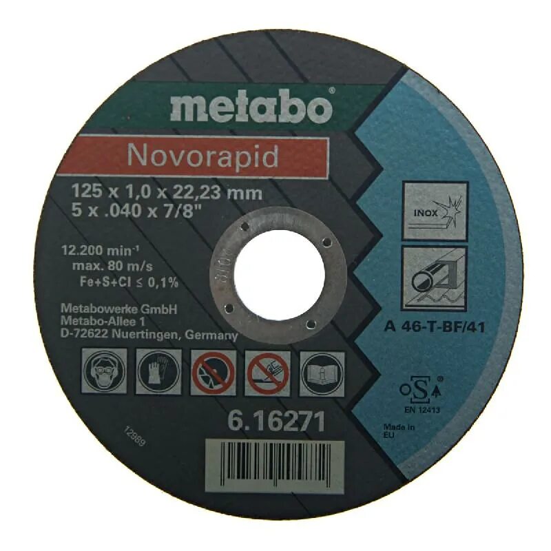 Отрезной диск 125 Metabo 1.6. Диск отрезной по металлу 125 1.6 22 Metabo SP-NOVORAPID. Диск отрезной 180x1.6x22.23 Metabo SP-NOVORAPID inox 617166000. Отрезные круги для болгарки по металлу 125 Метабо. Круги отрезные 125 1 мм