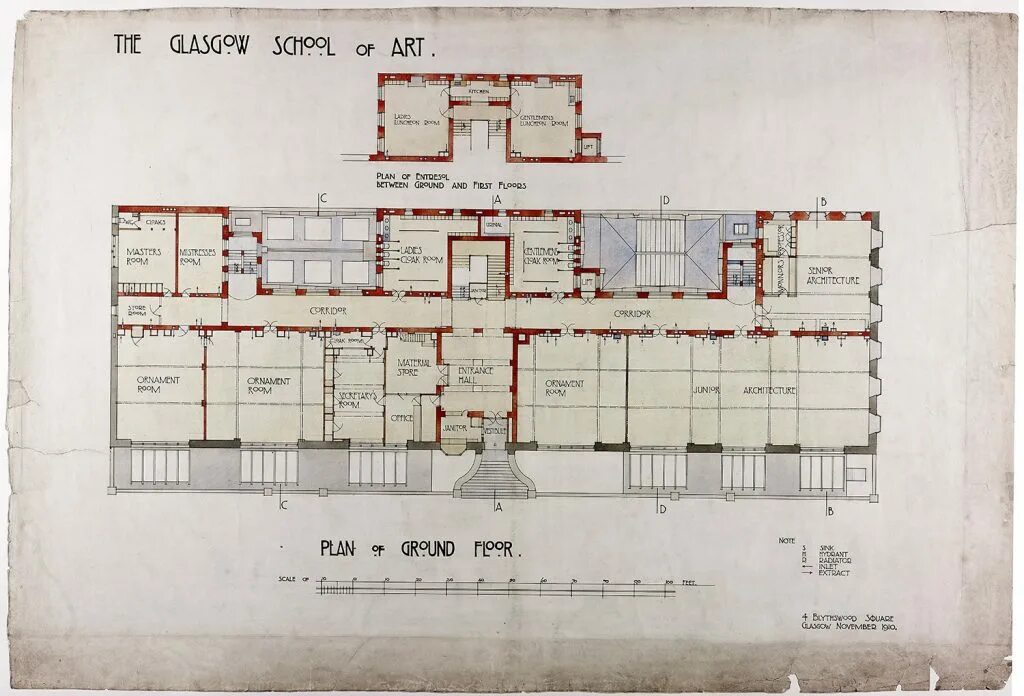 School planning. Школа искусств в Глазго план. Школа искусств в Глазго план чертеж. Школа искусств в Глазго фасад план. Художественная школа план здания.