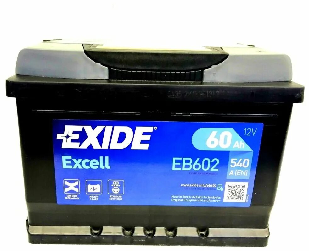 Аккумулятор купить 175 175. Eb602 Exide. Eb602 Exide аккумуляторная батарея Excell [12v 60ah 540a b13]. Аккумулятор Exide Excell 62 Ач 540а п/п eb621. Аккумулятор 12в 80 а/ч Global SMF 80r‐lb4 (п/п).