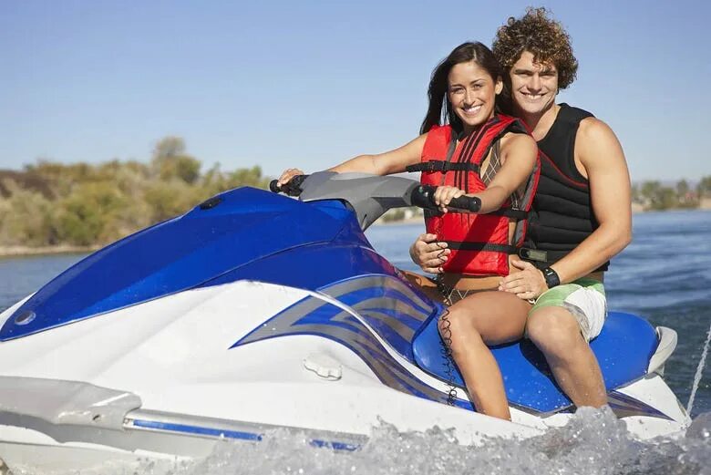 Laura can sail a jet ski