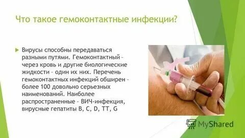 Гемоконтактные инфекции примеры