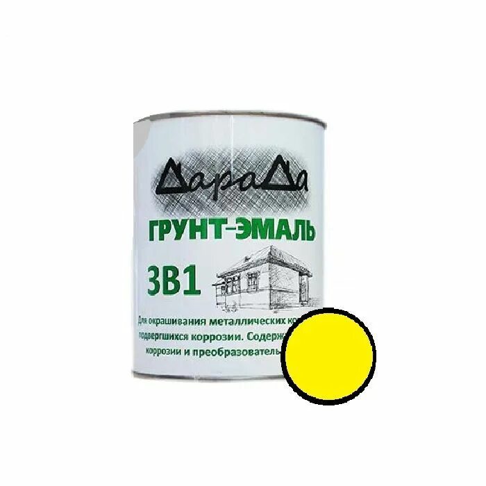Дарада грунт эмаль 3 в 1. Дарада грунт эмаль 3 в 1 в ассортименте 0,8кг.