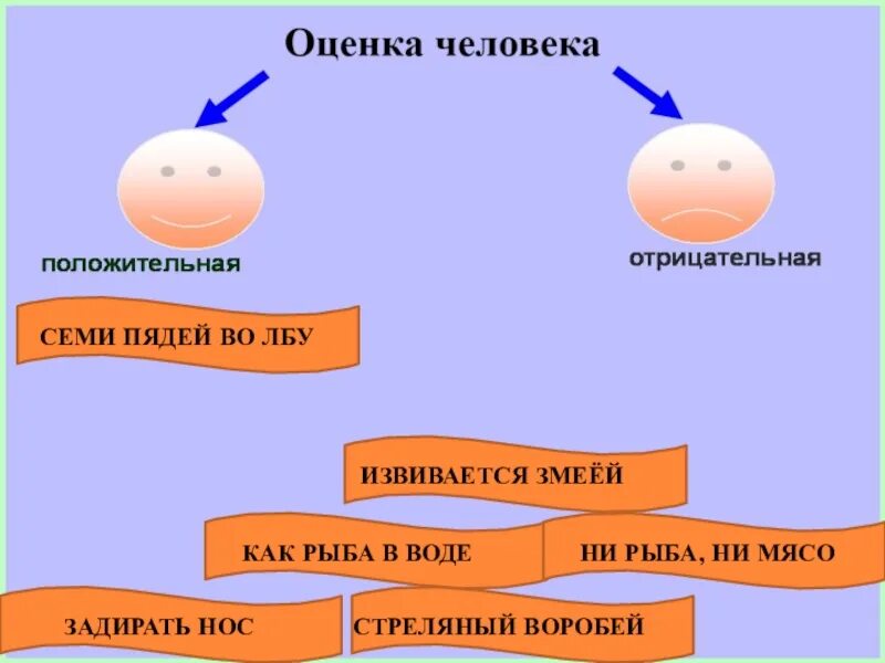 Можно ли оценивать человека. Положительная оценка человека фразеологизмы. Что такое фразеологизмы с положительной и отрицательной оценкой. Положительные и отрицательные фразеологизмы. Фразеологизмы с положительной оценкой.