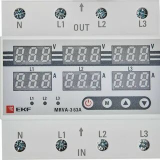 Реле напряжения и тока EKF MRVA-3 63A с дисплеем