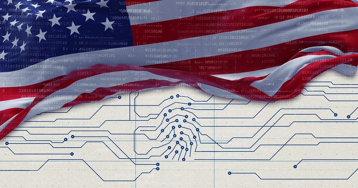 Управление данными в сша. Господство сша. cybersecurity usa. цифровой флаг.