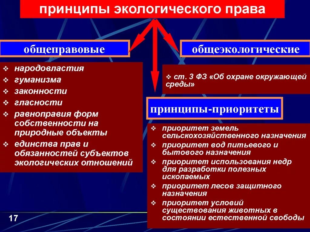 Отраслевыми принципами являются. Основные принципы экологического законодательства.