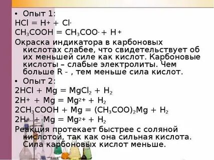 Ch3cooh сильная или слабая кислота