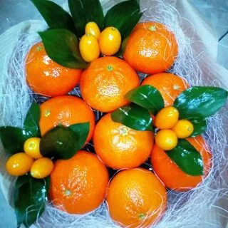 Как сделать букет из мандаринов