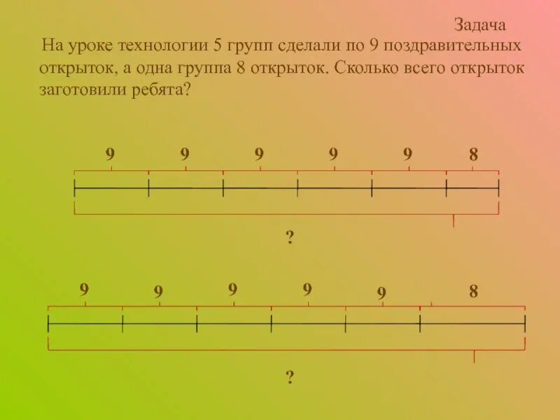 На уроке технологии дети делали поздравительные открытки