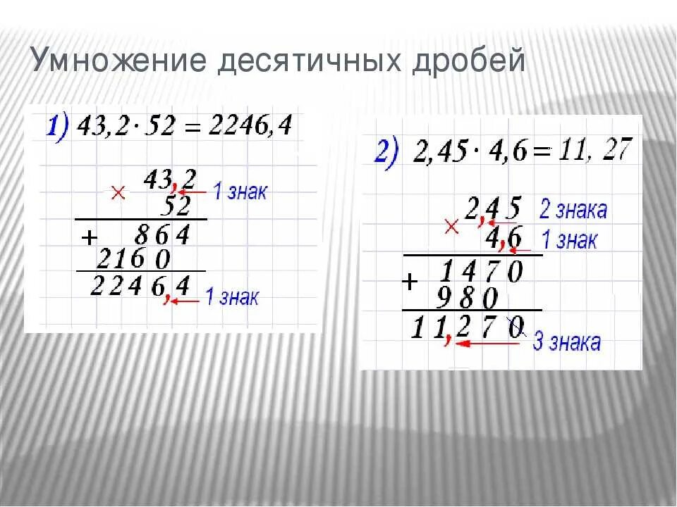 Как умножать десятичные дроби 5. Как умножать и делить десятичные дроби. Умножение и деление десятичных дробей. Правило умножения десятичных дробей. Правило умножения десятичных дробей на десятичную дробь.