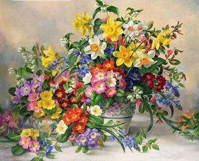 Mix Flowers 5D DIY Diamond Painting Kit Floral Still Life Etsy