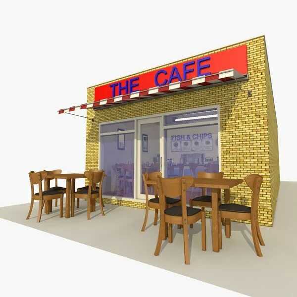 Cafe 3ds Max фасад. 3d модель кафе. Зд модель кафе. Макет кафе.