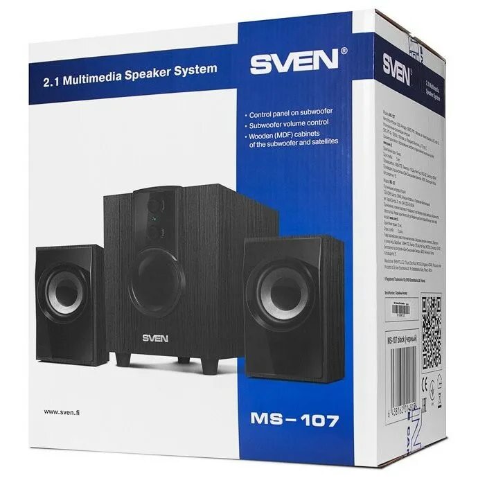Ms 107. Колонки sven ms-107 black. колонки sven ms-107 черный. колонки 2.1 sven ms-107. колонки sven ms-107, чёрный, акустическая система 2.1, мощность(rms): 5 вт+2x2.5 вт.