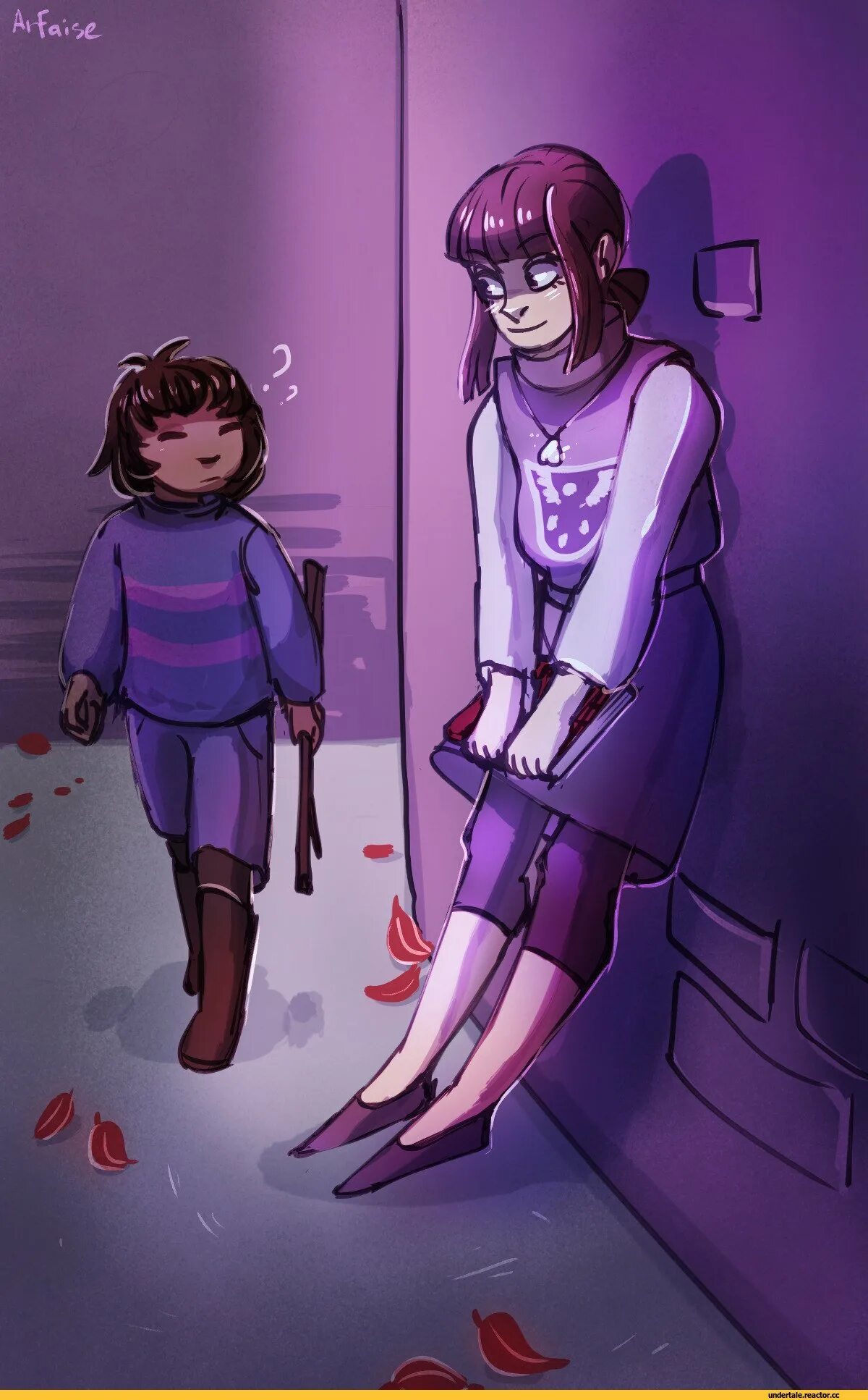 Ruins undertale. Caretaker Чара. Чара и Фриск. Комната Фриск. Undertale руины.