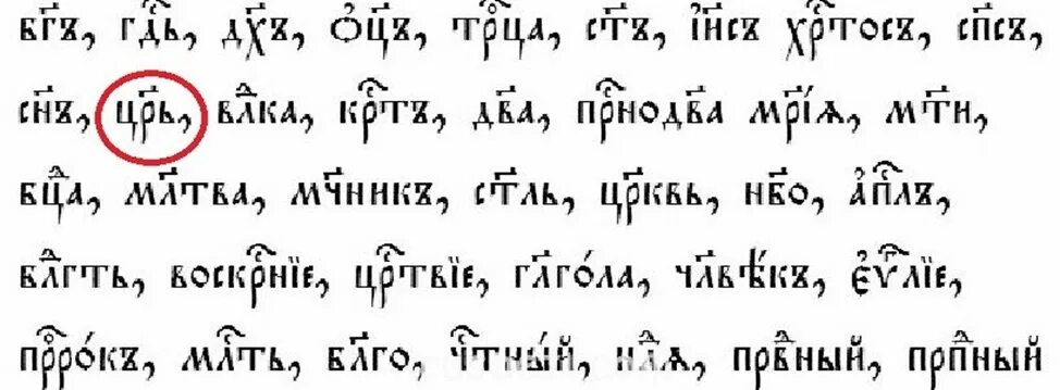 Церковно славянский как пишется