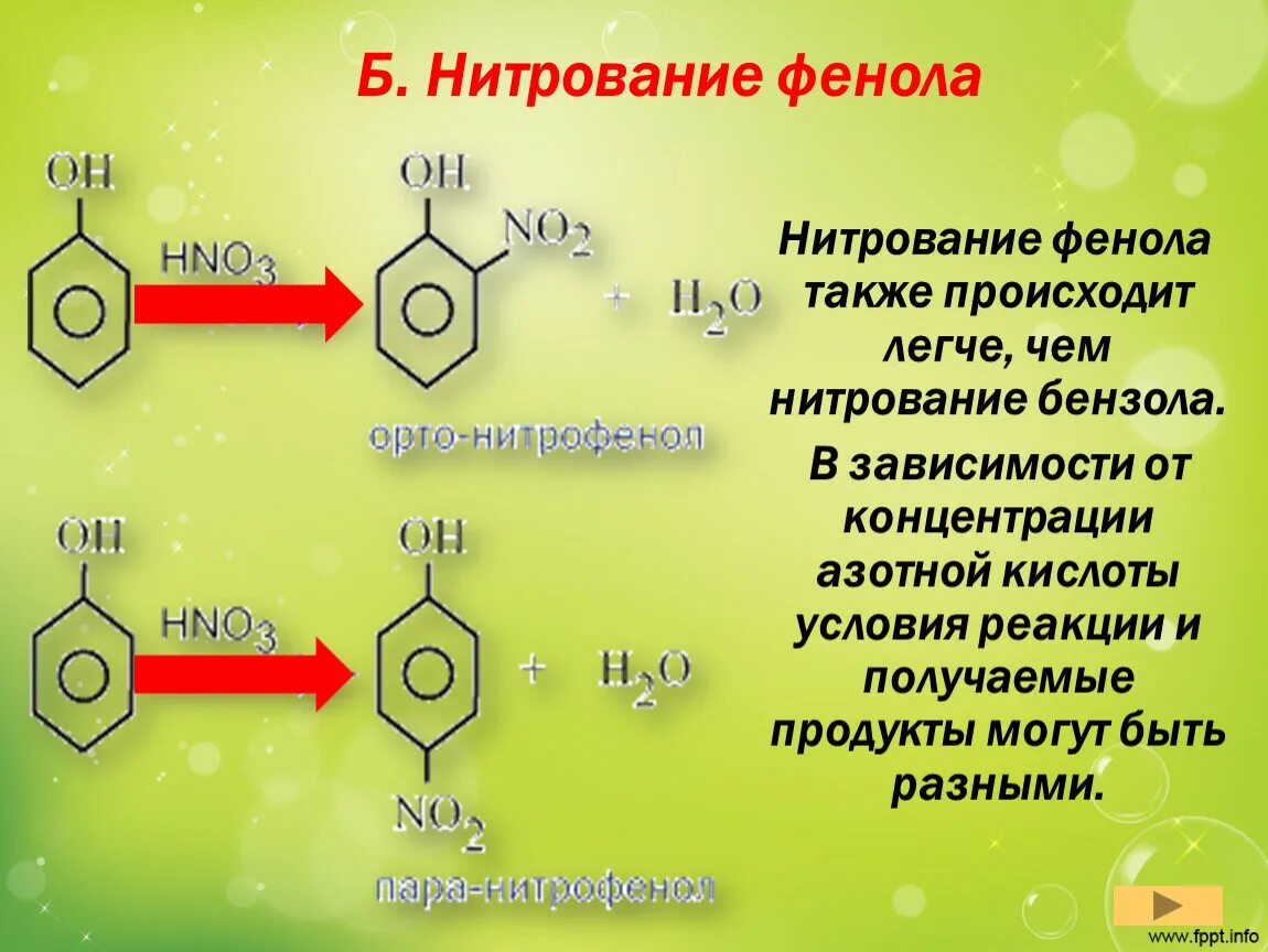 Нитрование фенола реакция