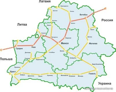 Карта беларуси расстояния