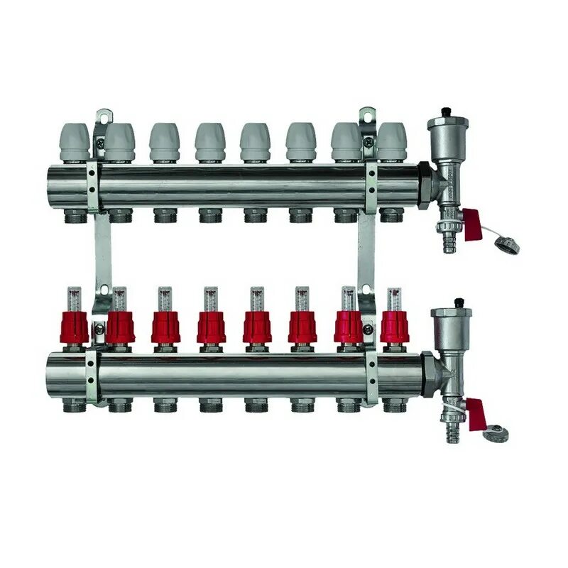 коллектор oventrop multidis. распределительная гребенка multidis sf, 3 х g ¾ с ротаметрами. (нерж. коллекторная группа multidis sf с вентильными вставками, oventrop 2. распределительный коллектор hv125.