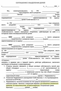 Как оформить доли детям