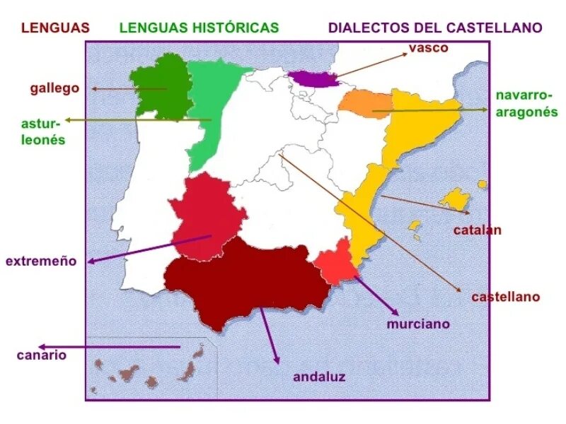 Диалекты в Испании. Диалекты испанского языка карта. Испанский язык на карте. Языковая карта Испании.