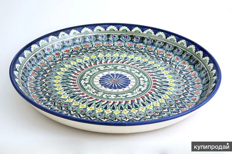 Тарелка-Ляган 42см коракалям керамика. Ляган узбекский Риштан. Блюдо для плова Риштан 46 см. Узбекское блюдо Ляган.