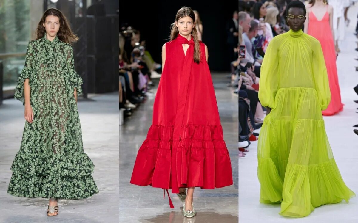 Какой тренд в ноябре. Сарафаны с подиума на лето. Как бывают тенденции. Версаче 2021 осень. Геометрический принт в одежде.