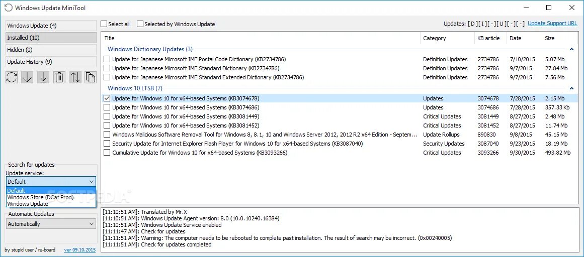 Windows update MINITOOL. Update Mini. Select for update. Update for Windows 10 for x64-based Systems kb5001716 что это. Update minitool