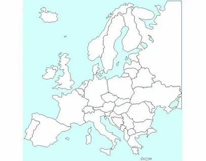 Контурная карта со странами и столицами
